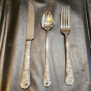 Reed & Barton Queens Garden 18/10 Stainless Flatware 3 Piece Set, Service for 5